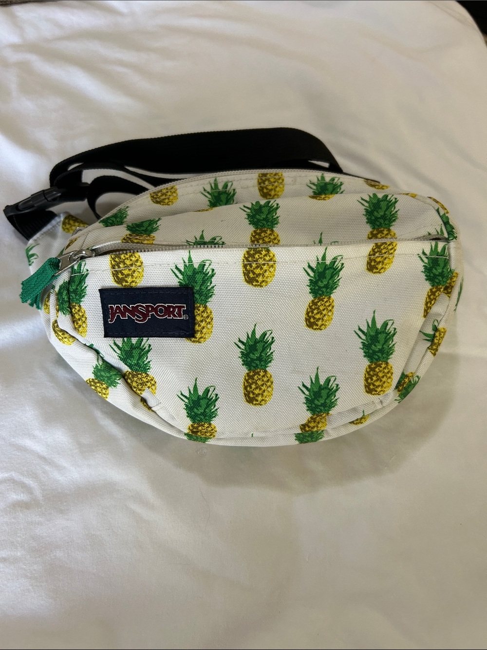 Jansport White Pineapple Print Fanny Pack / Waist Pack